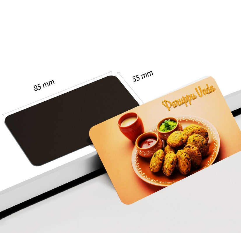 dhcrafts Rectangular Rubber Fridge Magnet Multicolor Food Parapu Vada Rectangular Design Pack of 1 (8.6cm x 5.4cm)